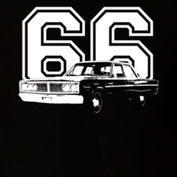 1966 DODGE CORONET 426 HEMI Grill View With Year Black Shirt