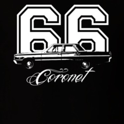 1966 DODGE CORONET 426 HEMI Side View With Year And Model Name Dark Sh