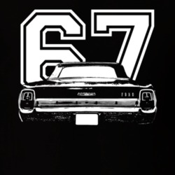 1967  GALAXIE Rear View With Year  White Graphic Year T Shirt