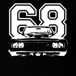 1968 DODGE CORONET 426 HEMI  Grill View With Year Dark Shirt