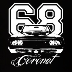 1968 DODGE CORONET 426 HEMI Grill View With Year And Model Name T Shir