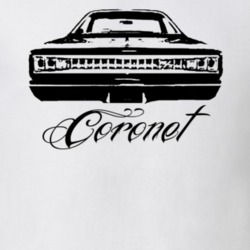 1968 DODGE CORONET 426 HEMI Rear View With Model Name T Shirt