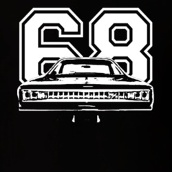 1968 DODGE CORONET 426 HEMI Rear View With Year Dark Shirt