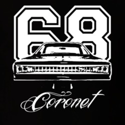 1968 DODGE CORONET 426 HEMI Rear View With Year And Model Name Dark Sh