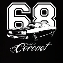 1968 DODGE CORONET 426 HEMI Side View With Year And Model Name Dark Sh