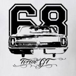 1968  TORINO GT Rear View With Year And Model Name Light Shirt