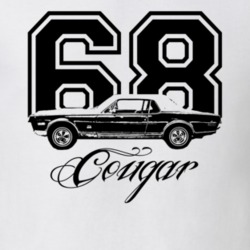 1968 MERCURY COUGAR GT Side View With Year And Model Name Light Shirt