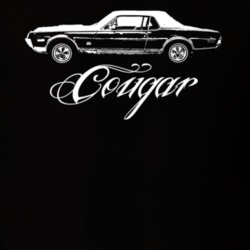 1968 MERCURY COUGAR GT Side View With Model Name Black Shirt