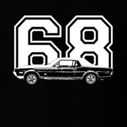 1968 MERCURY COUGAR GT Side View With Year Dark Shirt