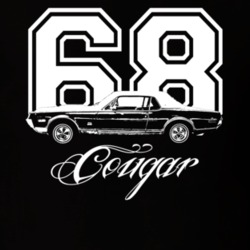 1968 MERCURY COUGAR GT Side View With Year And Model Name Dark Shirt
