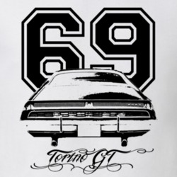 1969  TORINO GT Rear View With Year And Model Name Light Shirt