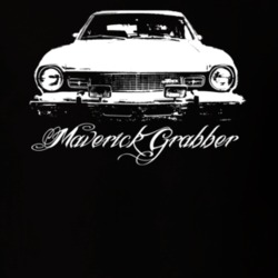 1974  MAVERICK GRABBER Grill View With Model Name Dark Shirt