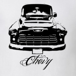 1955 Chevy Pickup Truck Grill View With Model Name Light Shirt