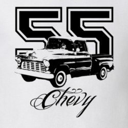 1955 Chevy Pickup Truck Side View With Year And Model Name Light Shirt
