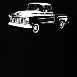 1955 Chevy Pickup Truck Side View Dark Shirt