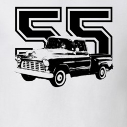 1955 Chevy Pickup Truck Side View With Year Light Shirt