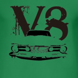 1965 Plymouth Barracuda Grill View V8 Faded Look Irish Green T Shirt