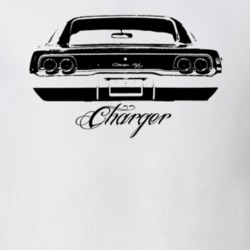 1968 DODGE CHARGER RT Rear View With Model Name T Shirt