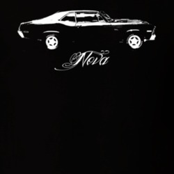1971 Chevy Nova Side View_With Model Name Dark T Shirt