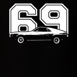 1969 AMC AMX Side View With Year Dark Shirt