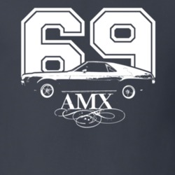 1969 AMC AMX Side View Year and Model Dark Shirt