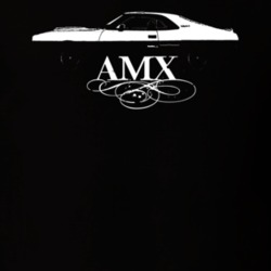 1970 AMC AMX Side View With Model Dark Shirt