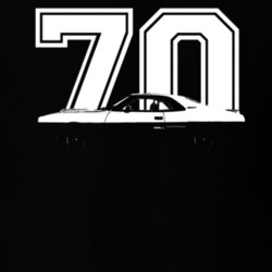 1970 AMC AMX Side View With Year Dark Shirt