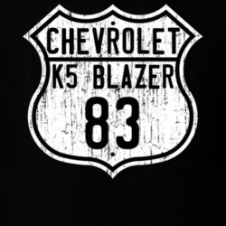1983 Chevy K5 Blazer Highway Route Sign Distressed T Shirt