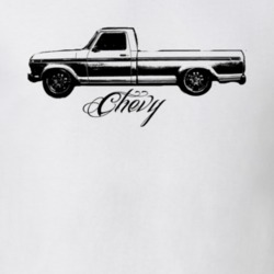 1973 Chevy 100 Pickup Side View With Model Name Light T Shirt