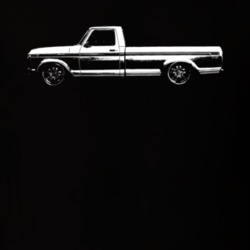 1973 Chevy 100 Pickup Side View Dark T Shirt