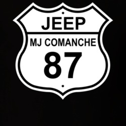 Highway Route Sign 1987 MJ Commanche Jeep T Shirt