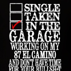 SINGLE TAKEN IN THE GARAGE WITH 1987 El Camino Funny T Shirt