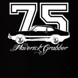 1975  MAVERICK GRABBER Side White Graphic Year Model T Shirt