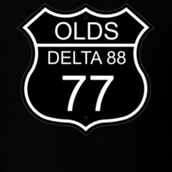 Highway Route Sign 1977 Oldsmobile Delta 88 Black Route Sign T Shirt