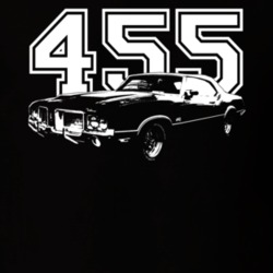 1971 OLDSMOBILE 442 Side Engine Size Dark T Shirt