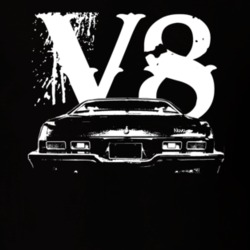 1973 Chevy Nova Faded Look Rear View V8 Dark Shirt