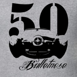 1950 Bulletnose Studebaker Grill View With Year and Model Light Shirt