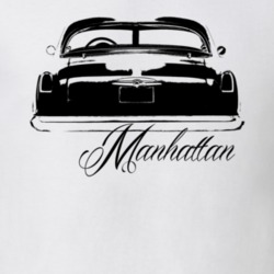 1956 Kaiser Manhattan Rear View With Model Light Shirt