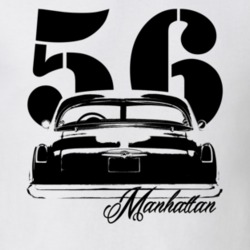 1956 Kaiser Manhattan Rear View With Year and Model Light Shirt