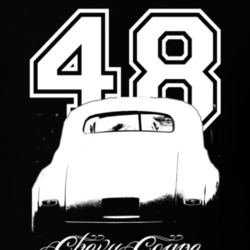 1948 Chevy Coupe Rear Year Model Dark Shirt