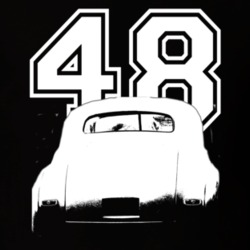1948 Chevy Coupe Rear Year Dark Shirt
