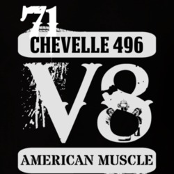 1971 CHEVELLE 496  American Muscle V8 Car Lover T Shirt