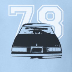 1978 Chevy Monte Carlo Faded Look Rear View Black & Car White Year