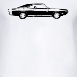 1970 Dodge Charger Side View Black Graphic T Shirt