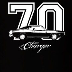 1970 Dodge Charger Side View Year Model Dark Shirt