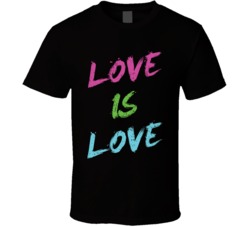 Love Is Love Script LGBT Pride Black T Shirt