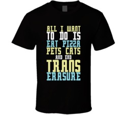 All I Want Is To Eat Pizza Pet Cats and End Trans Erasure T Shirt