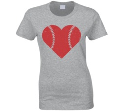 Love Baseball Heart T Shirt