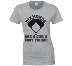 Diamonds Are A Girl's Best Friend Baseball T Shirt