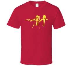Pulp Fiction Vincent And Jules Shooting Gun Parody Movie Fan T Shirt